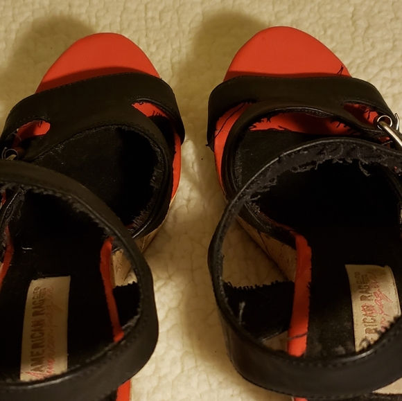 Last Chance- bundle and save- NWOT American Rag distressed black wedges - Picture 8 of 9